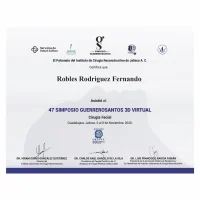 A Tijuana certificate for plastic surgery with the name of Roberto Fergueira Fernando.