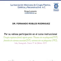 Dr. Fernando Rolles Robles Tijuana certificate.